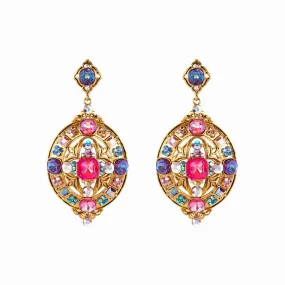 Crystal Oval Drop Earrings
