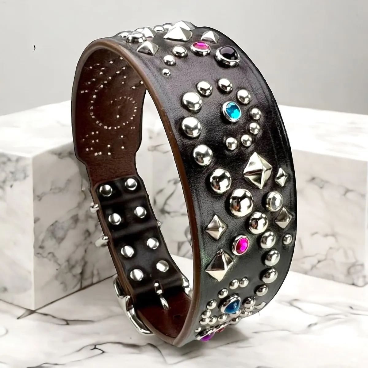 Custom Leather Dog Collar Stargazer Deluxe