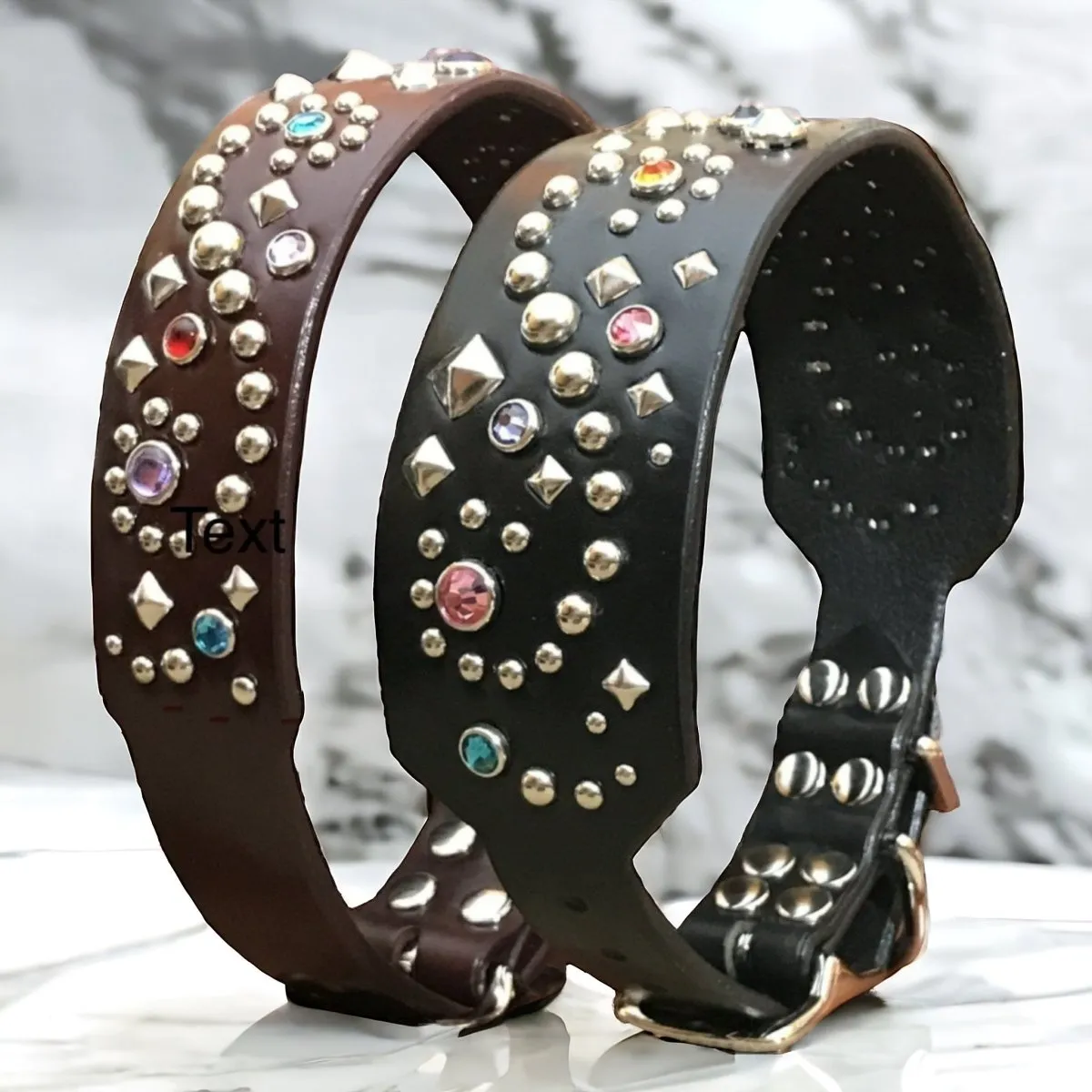 Custom Leather Dog Collar Stargazer Deluxe