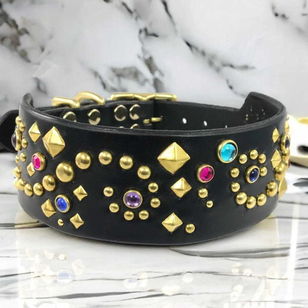 Custom Leather Dog Collar Stargazer Deluxe
