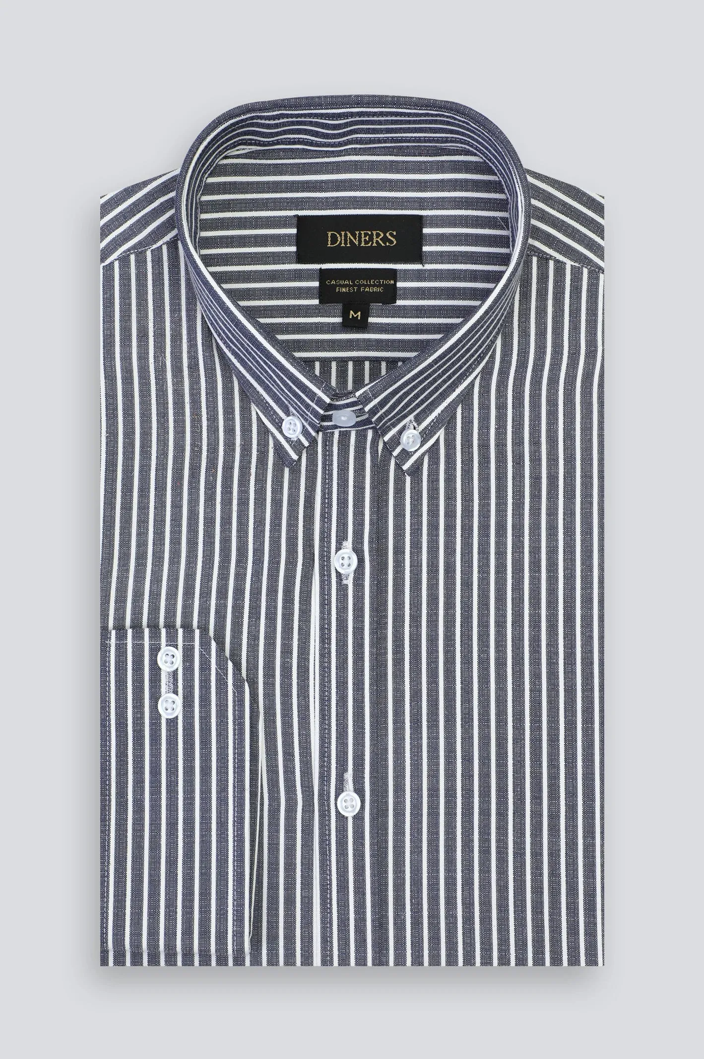 Dark Blue Stripe Casual Shirt