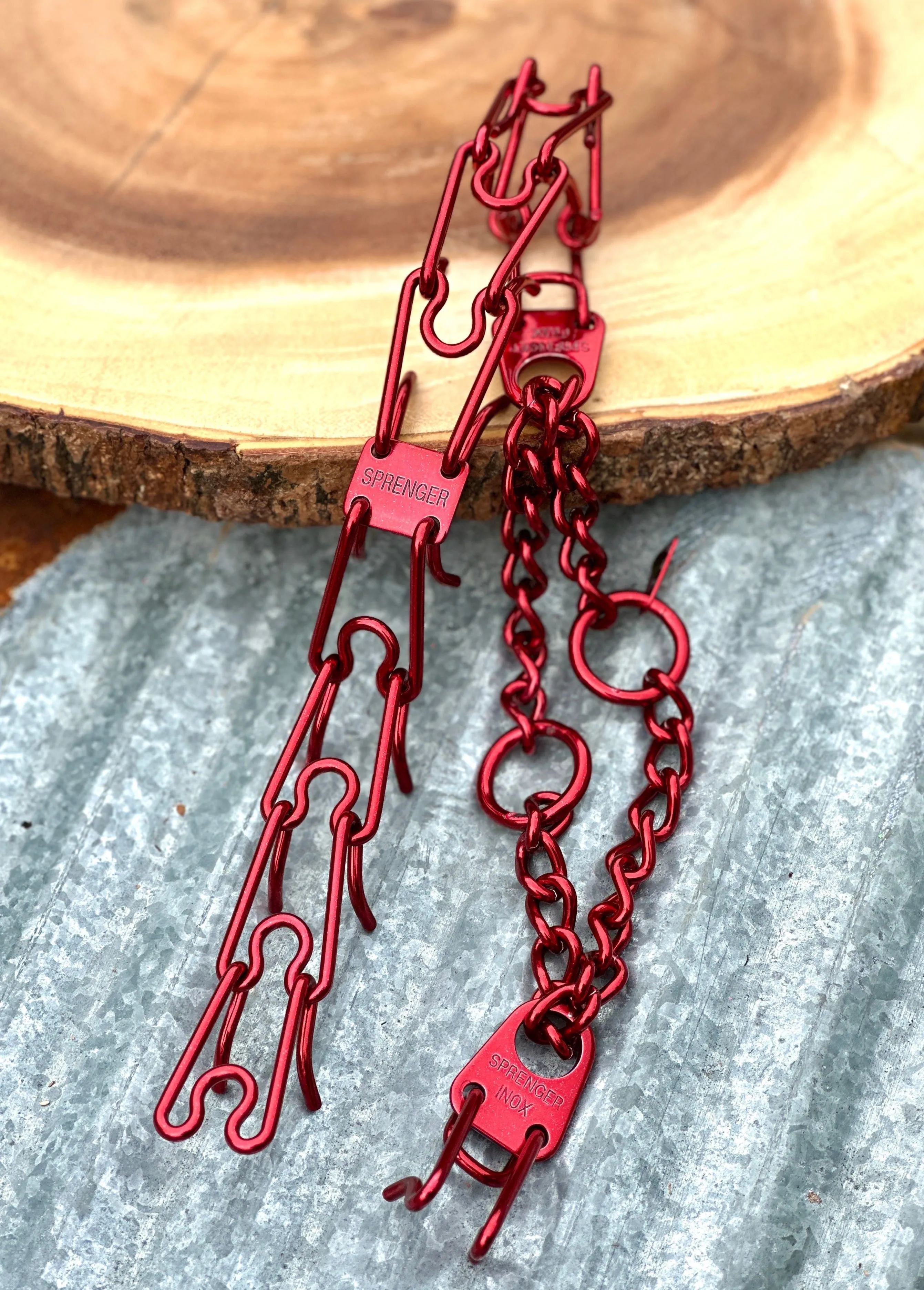 Dazzling Red Custom Powder Coated Herm Sprenger Prong Collar for Dogs