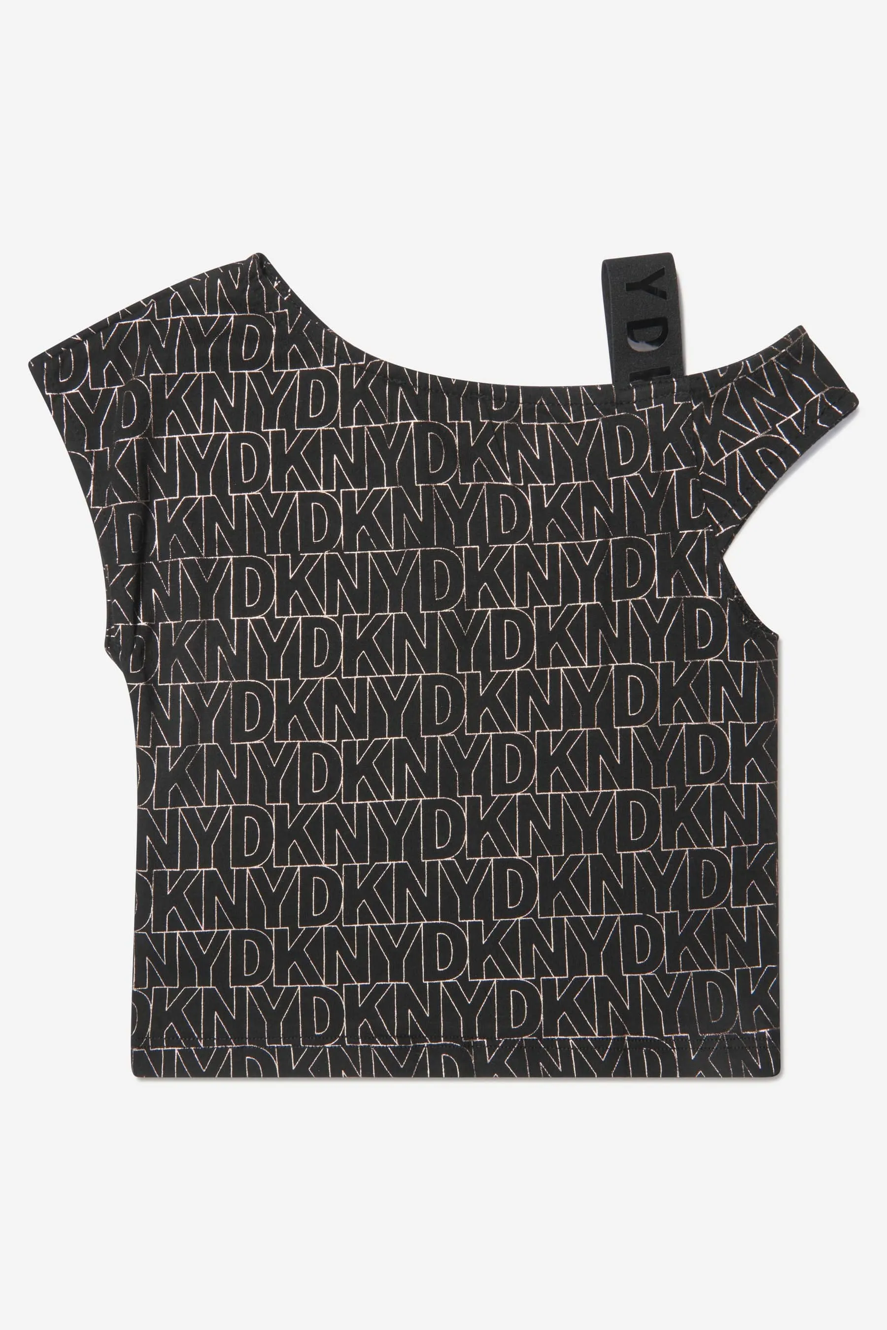 DKNY Girls Cotton Jersey Shoulder Strap T-Shirt