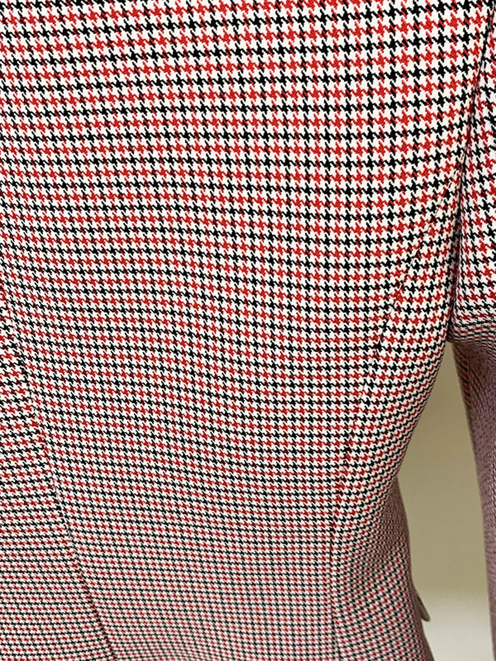Double Breasted Houndstooth Blazer