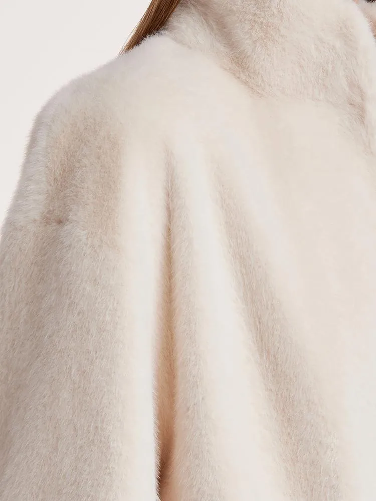 Eco-friendly Fur Stand Collar Short Coat