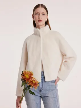 Eco-friendly Fur Stand Collar Short Coat