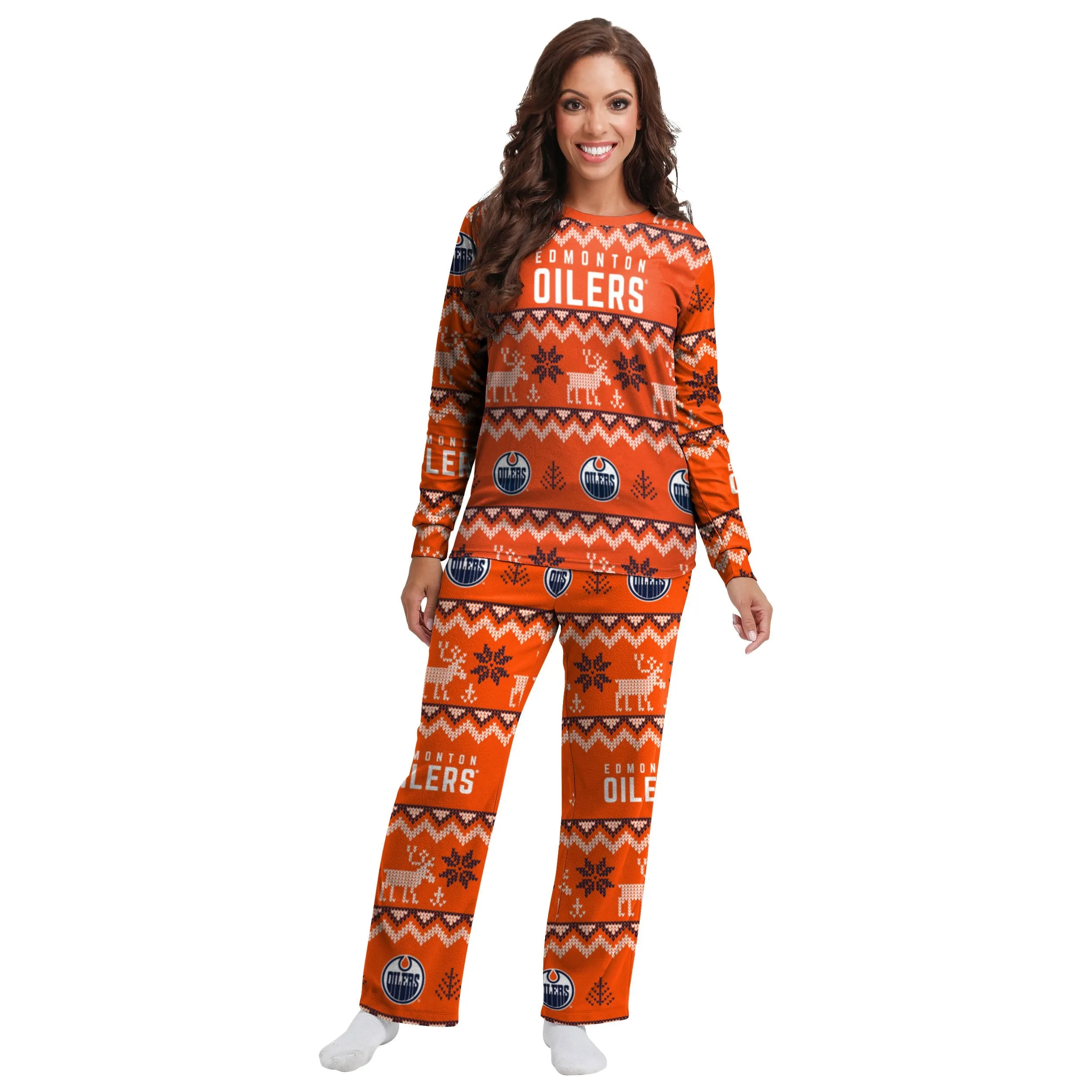 Edmonton Oilers NHL Ugly Pattern Family Holiday Pajamas