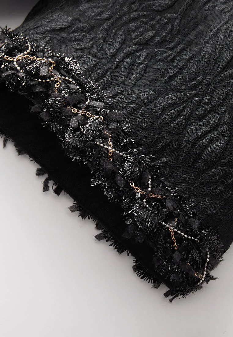 Embossed-pattern Dress