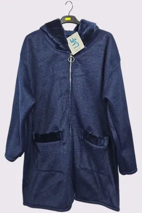 Faux Fur Collar Pocket Hooded Coat