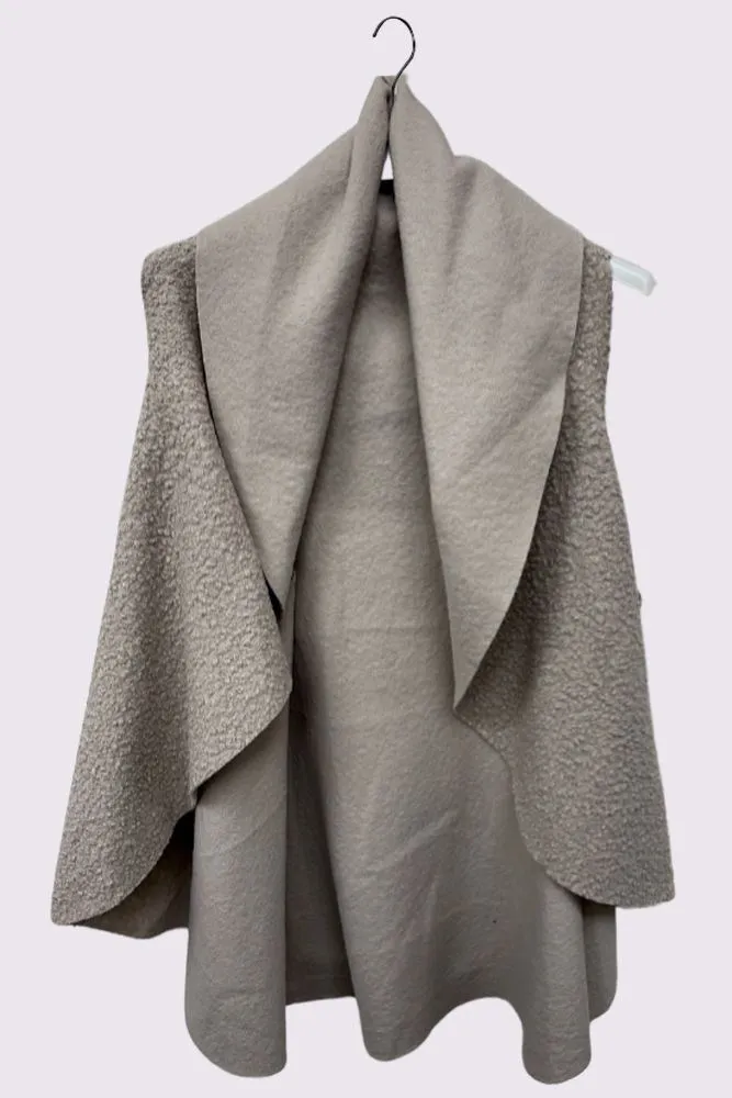Faux Fur Drape Collar Vest
