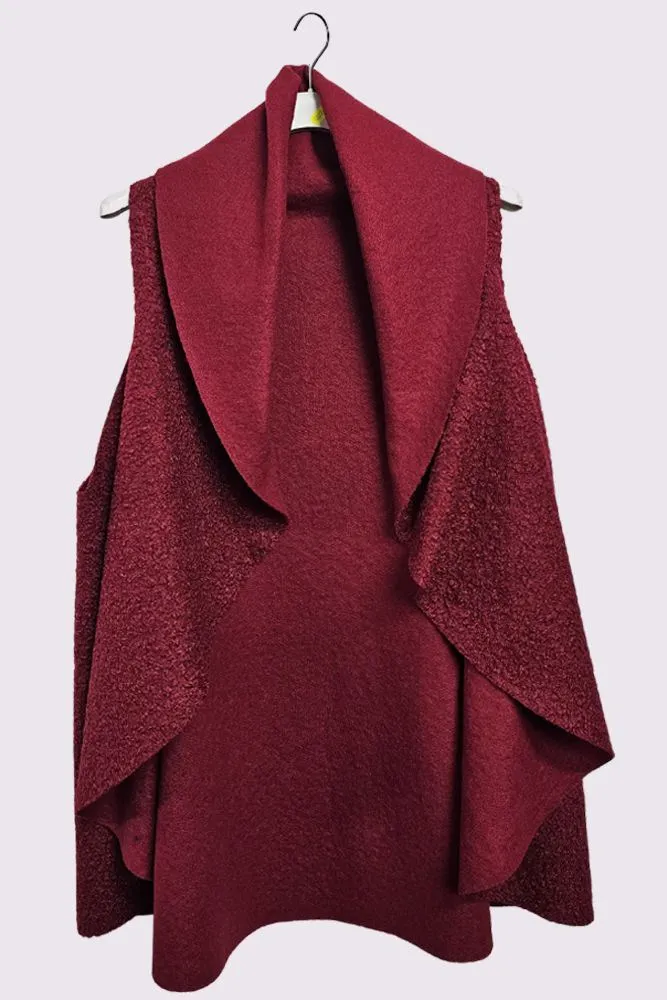 Faux Fur Drape Collar Vest