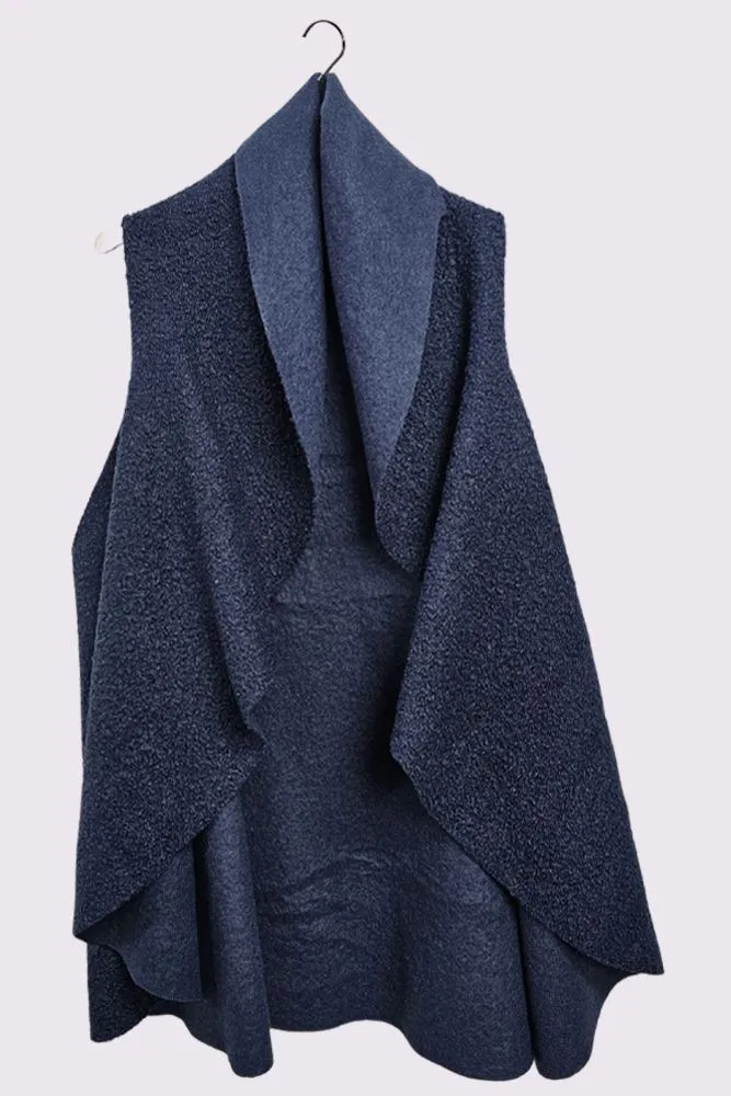 Faux Fur Drape Collar Vest