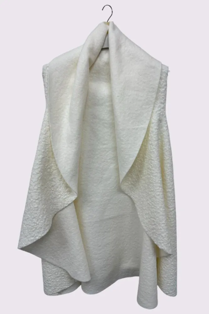 Faux Fur Drape Collar Vest