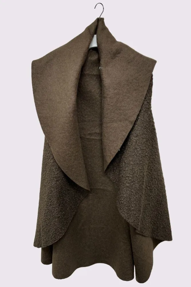 Faux Fur Drape Collar Vest