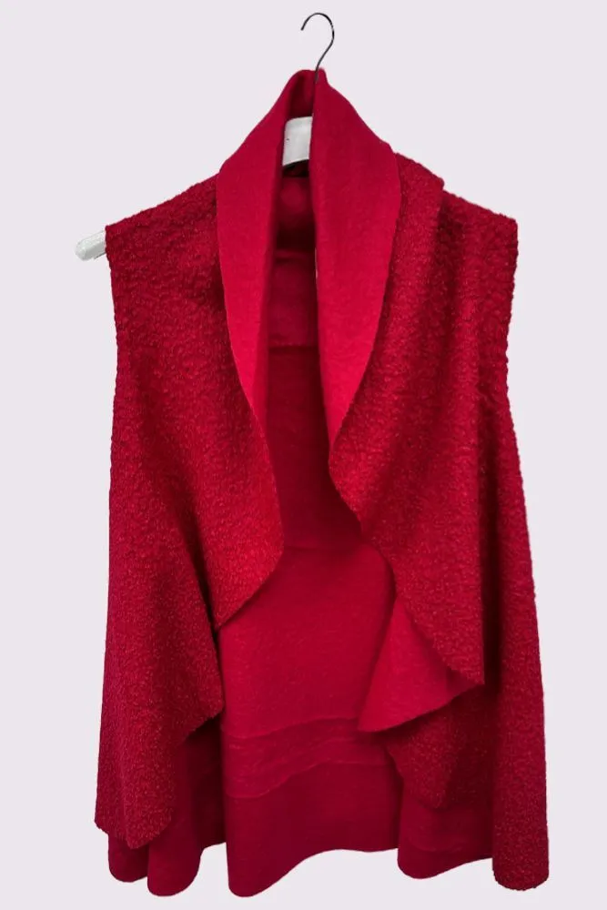 Faux Fur Drape Collar Vest