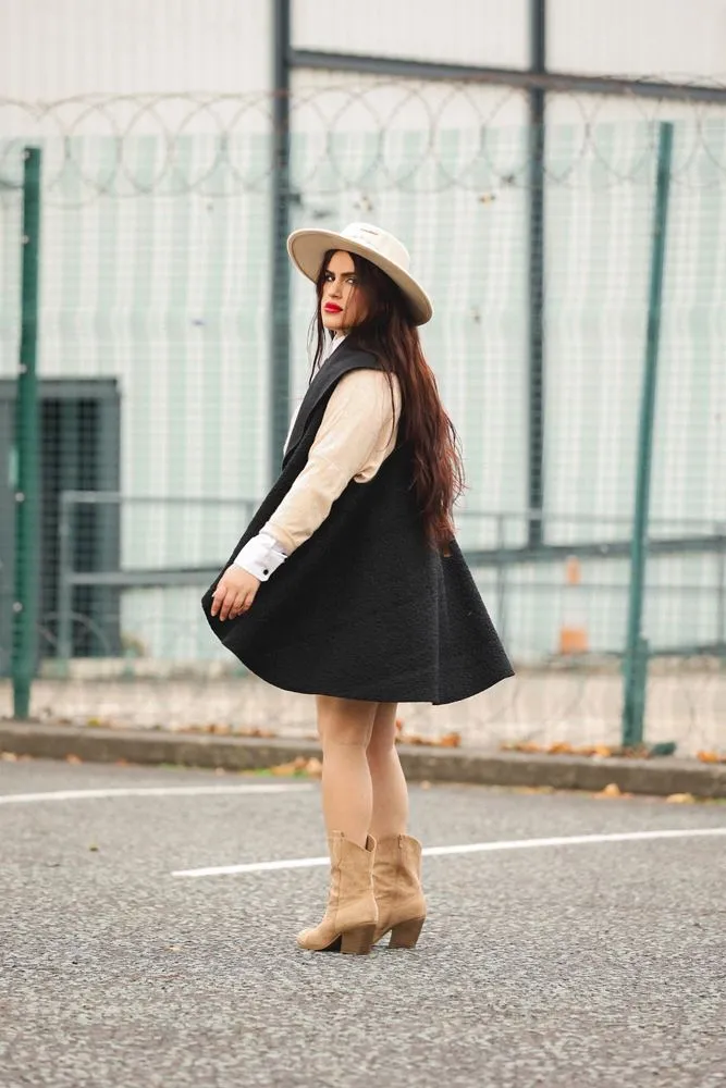 Faux Fur Drape Collar Vest