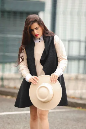 Faux Fur Drape Collar Vest