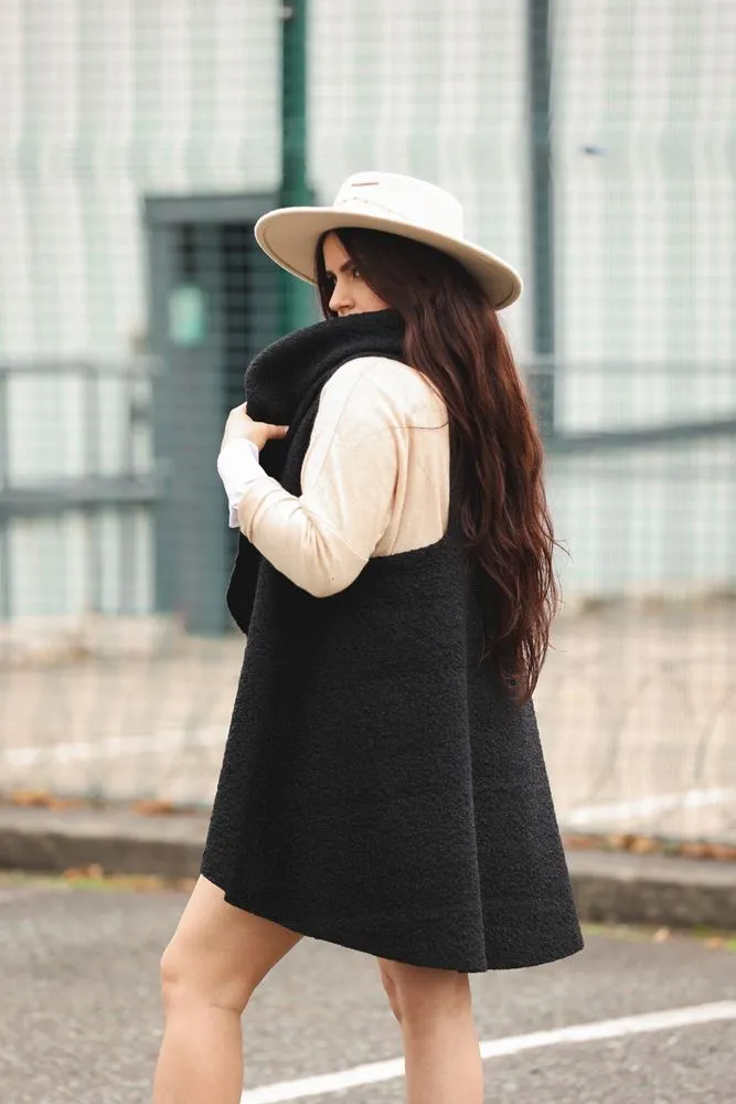 Faux Fur Drape Collar Vest
