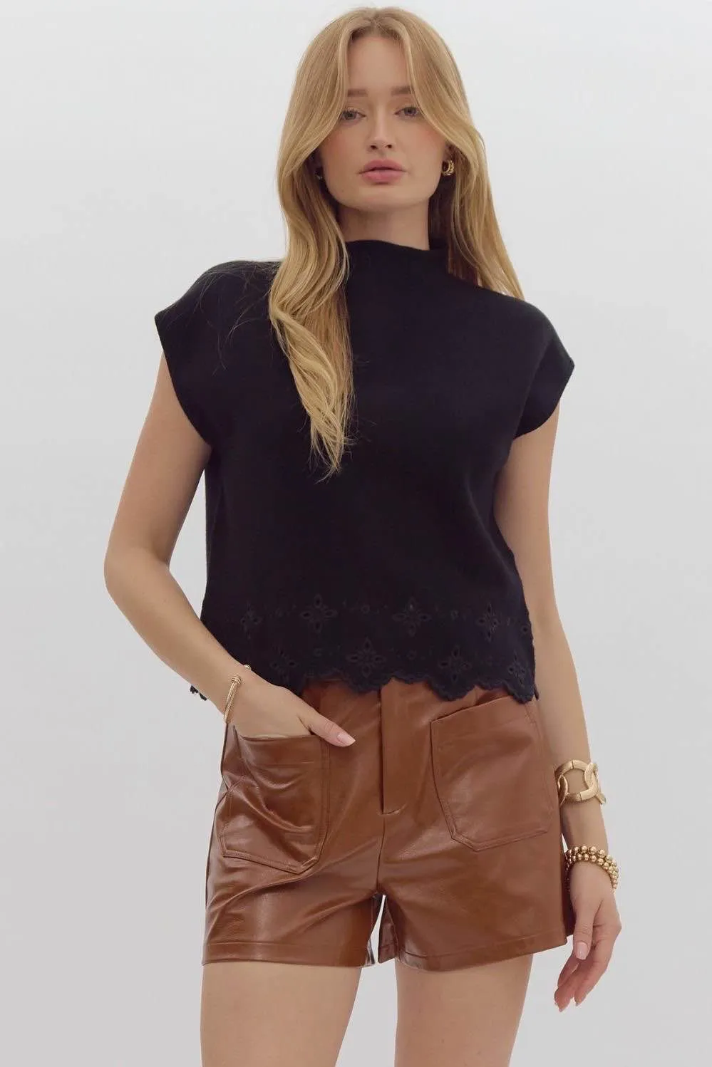 Faye Mock Neck Top