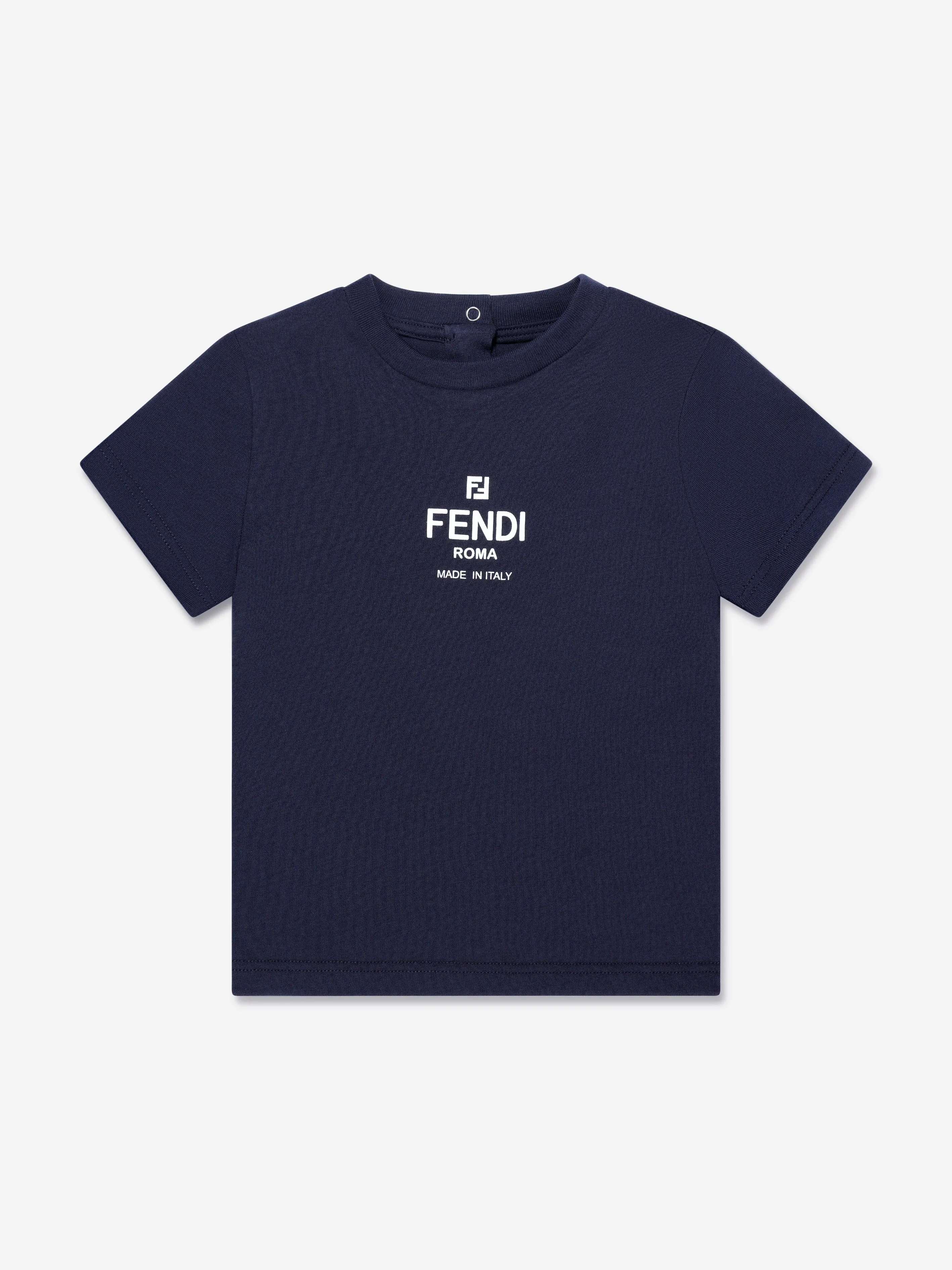 Fendi Baby Logo Print T-Shirt in Navy