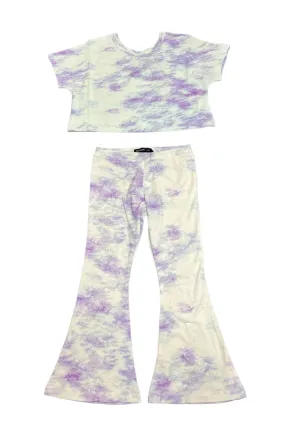 Follow The Sun Girls Purple Haze Bell Bottom Pants and Shirt Set
