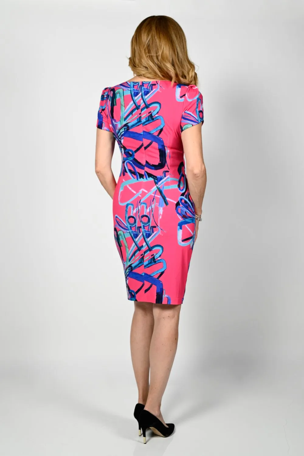 Frank Lyman Dress 236388 Fuchsia/Royal
