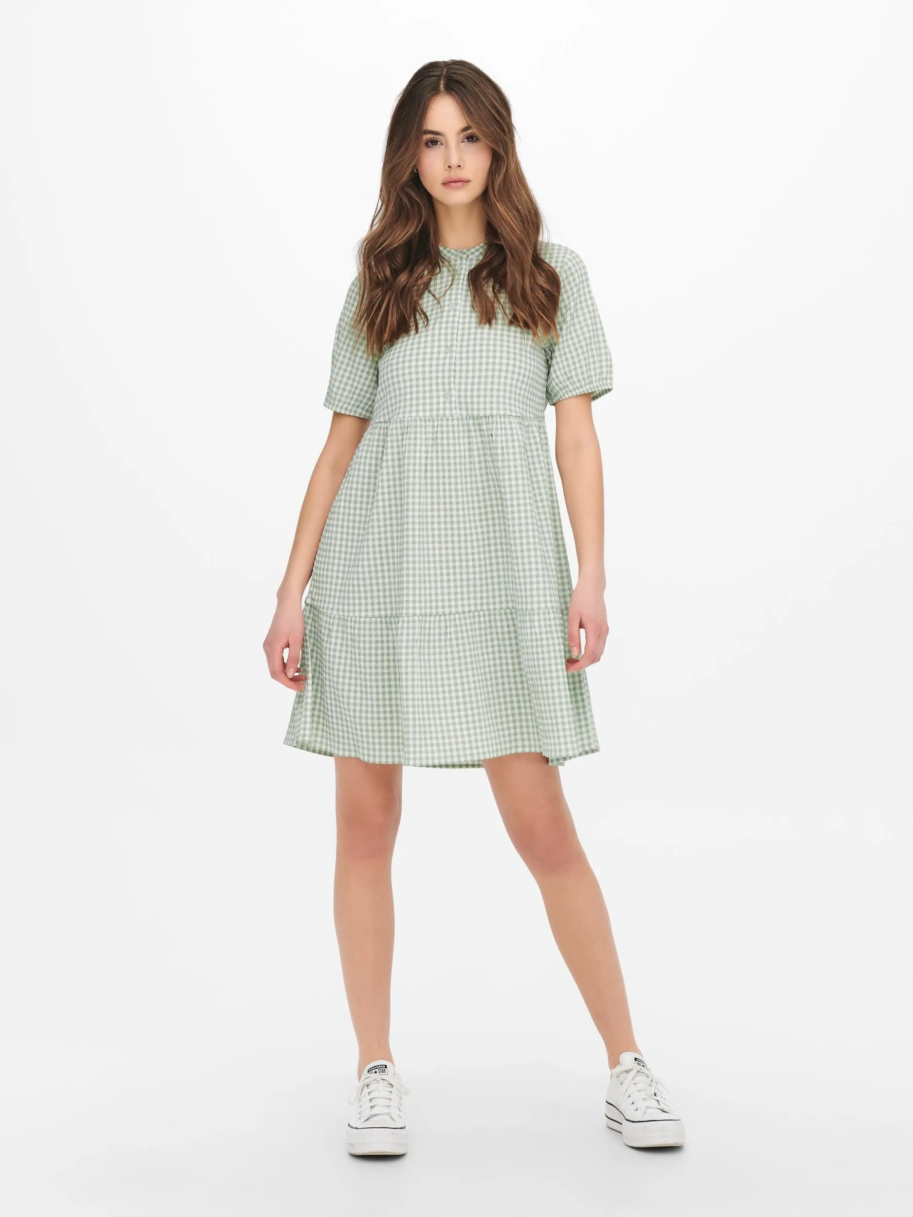 Gaby Short Sleeve Midi Dress - Birds Egg Green