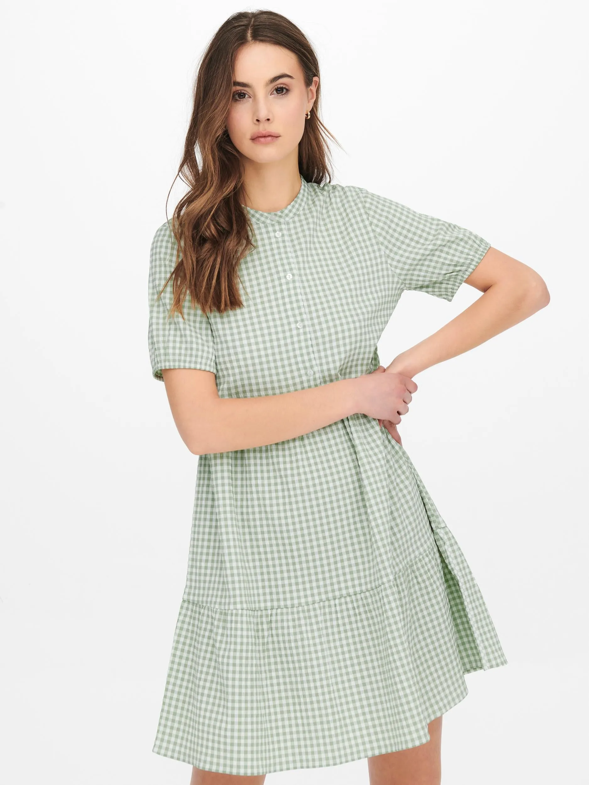 Gaby Short Sleeve Midi Dress - Birds Egg Green