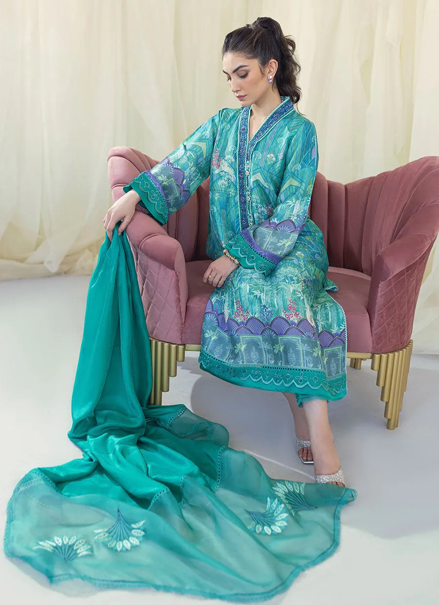 Gaia '23 - Edna Emerald Shirt And Dupatta