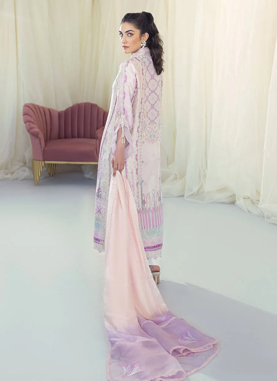 Gaia '23 - Maude Lavender Silk Shirt And Dupatta