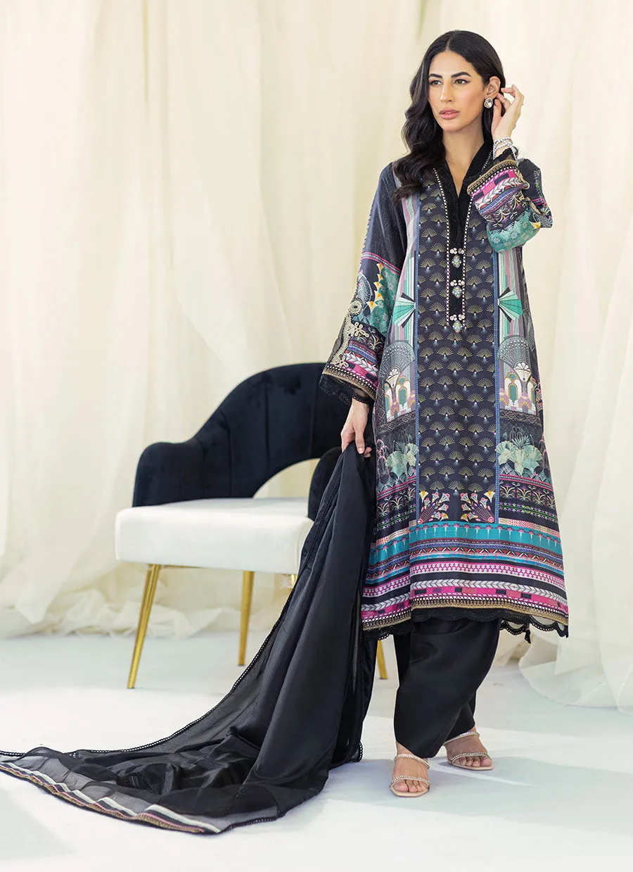Gaia '23 - Raquel Onyx Silk Shirt And Dupatta