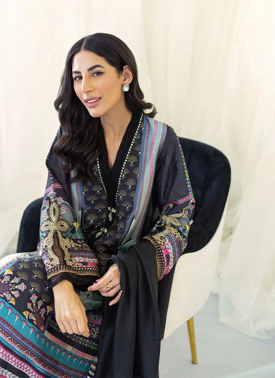 Gaia '23 - Raquel Onyx Silk Shirt And Dupatta