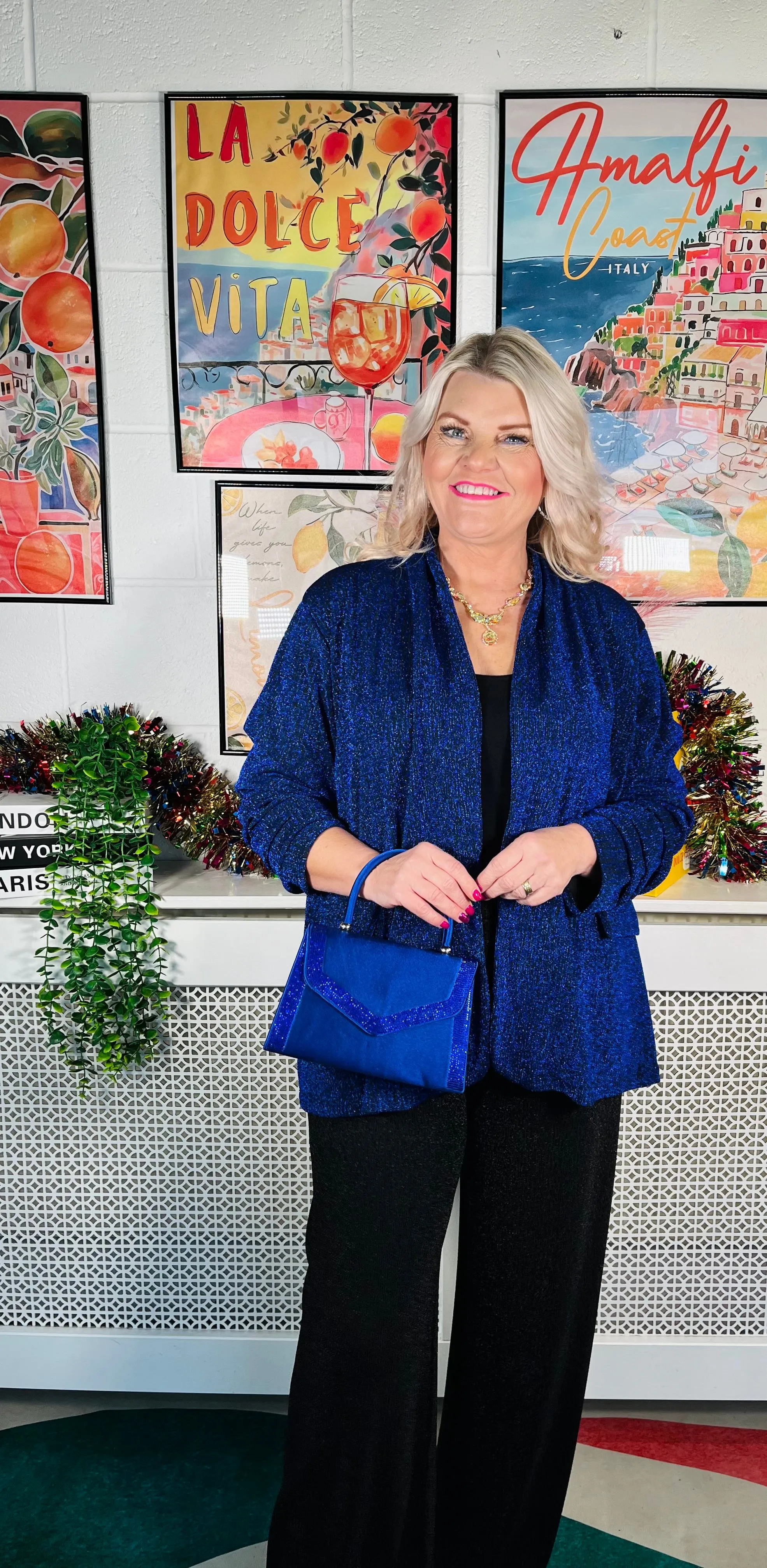 Gatsby Glitter Jacket - Cobalt Blue