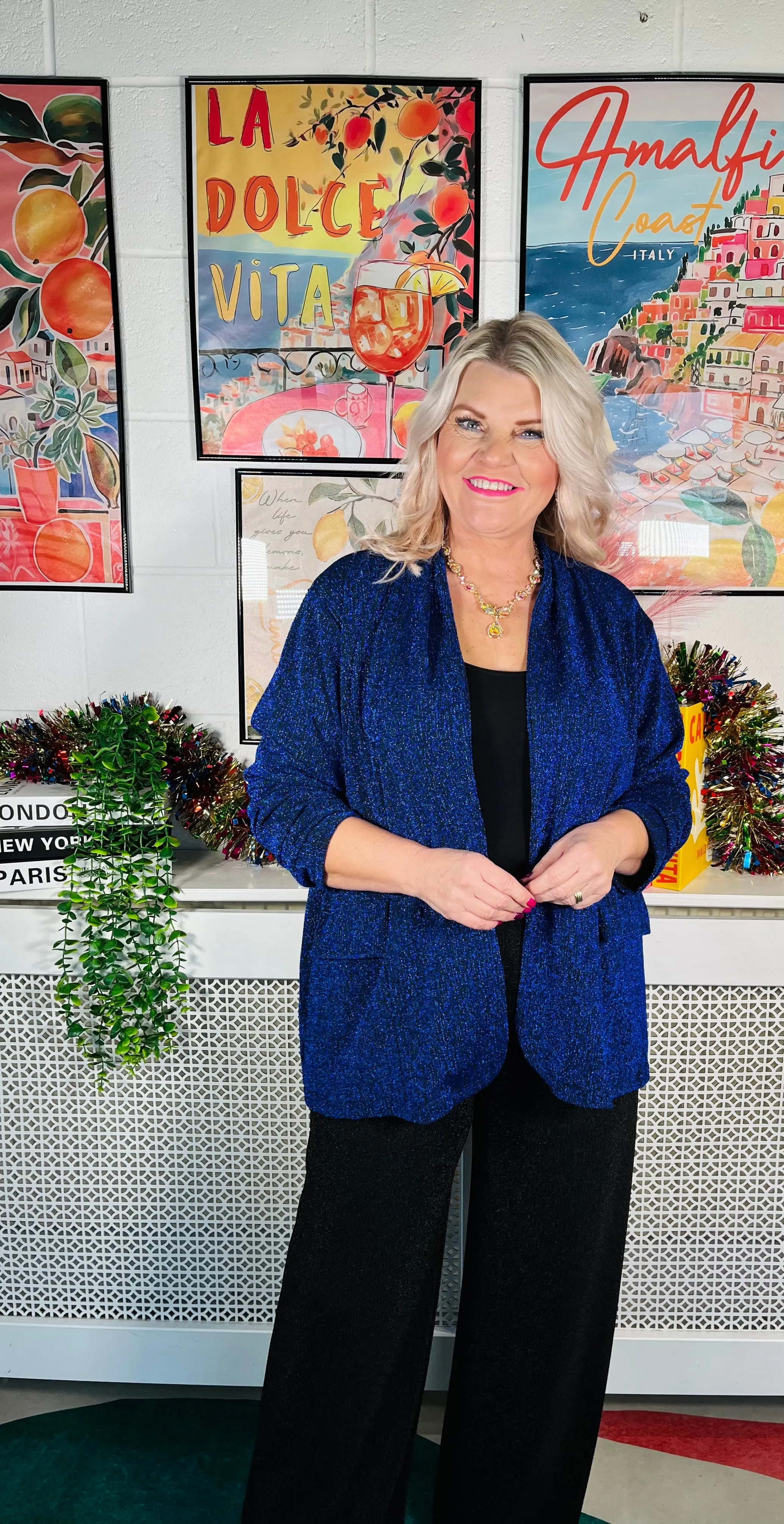 Gatsby Glitter Jacket - Cobalt Blue
