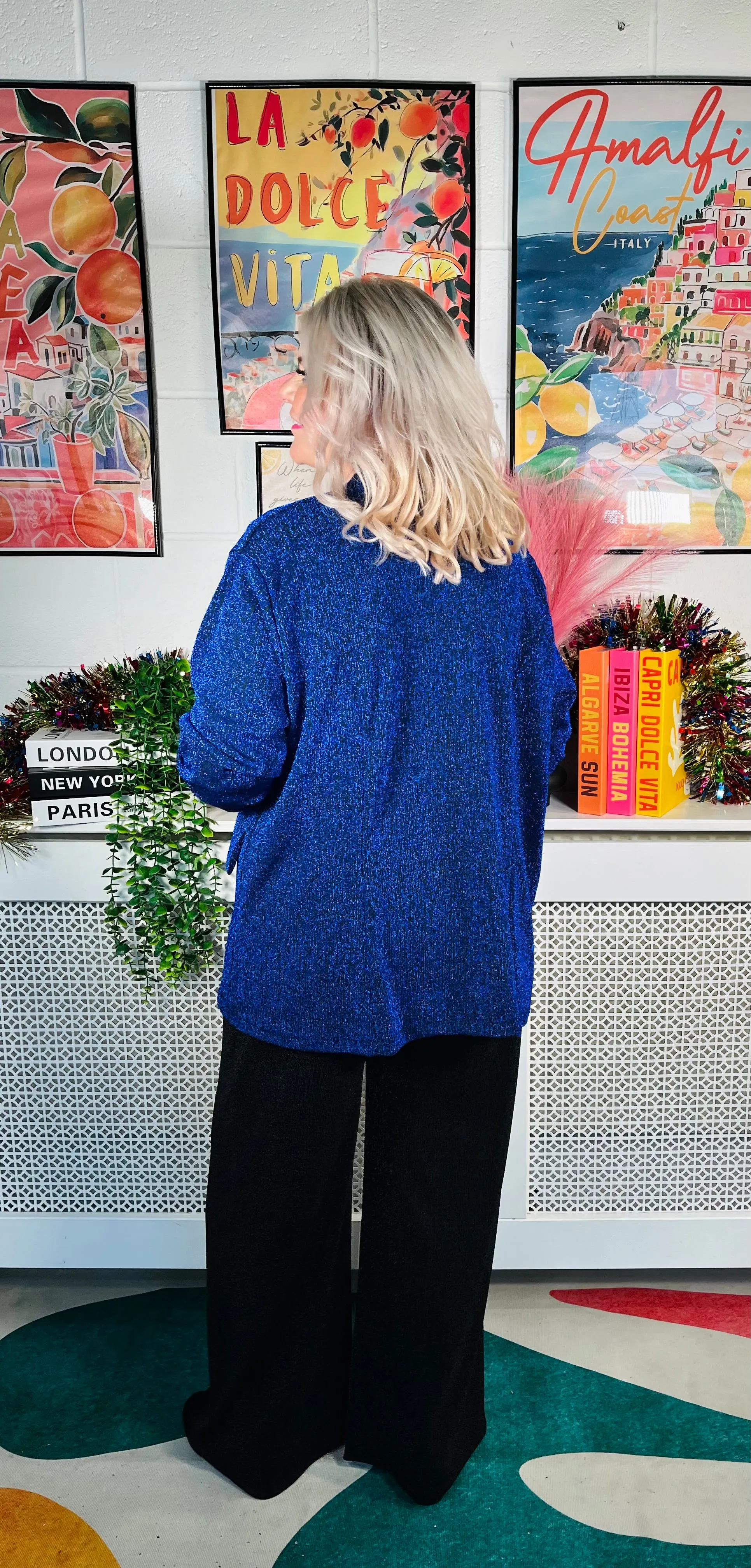 Gatsby Glitter Jacket - Cobalt Blue