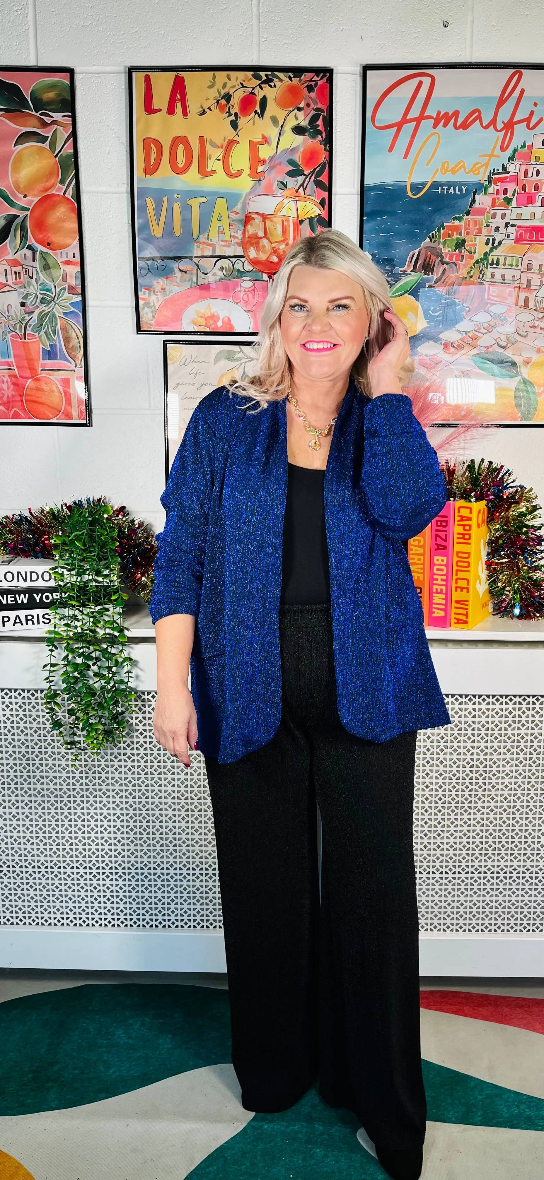 Gatsby Glitter Jacket - Cobalt Blue