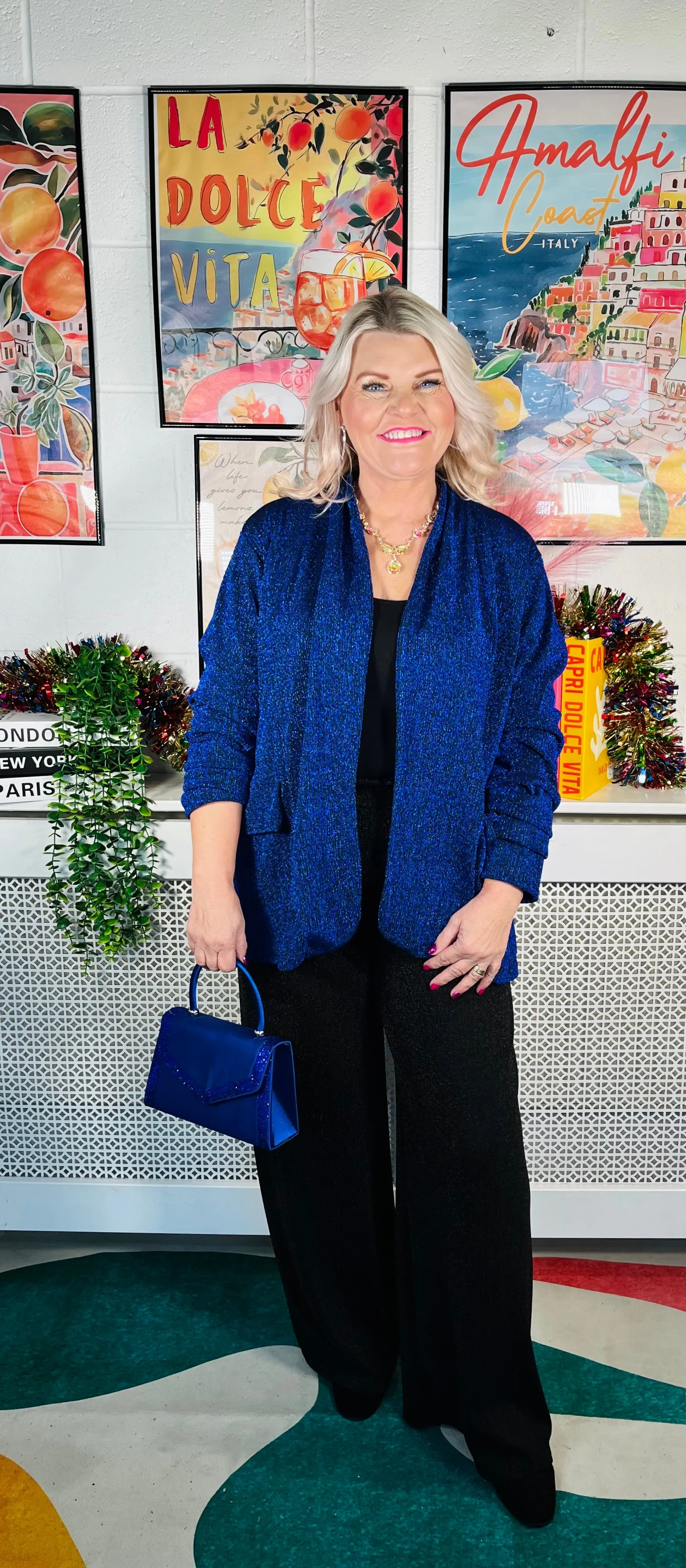 Gatsby Glitter Jacket - Cobalt Blue