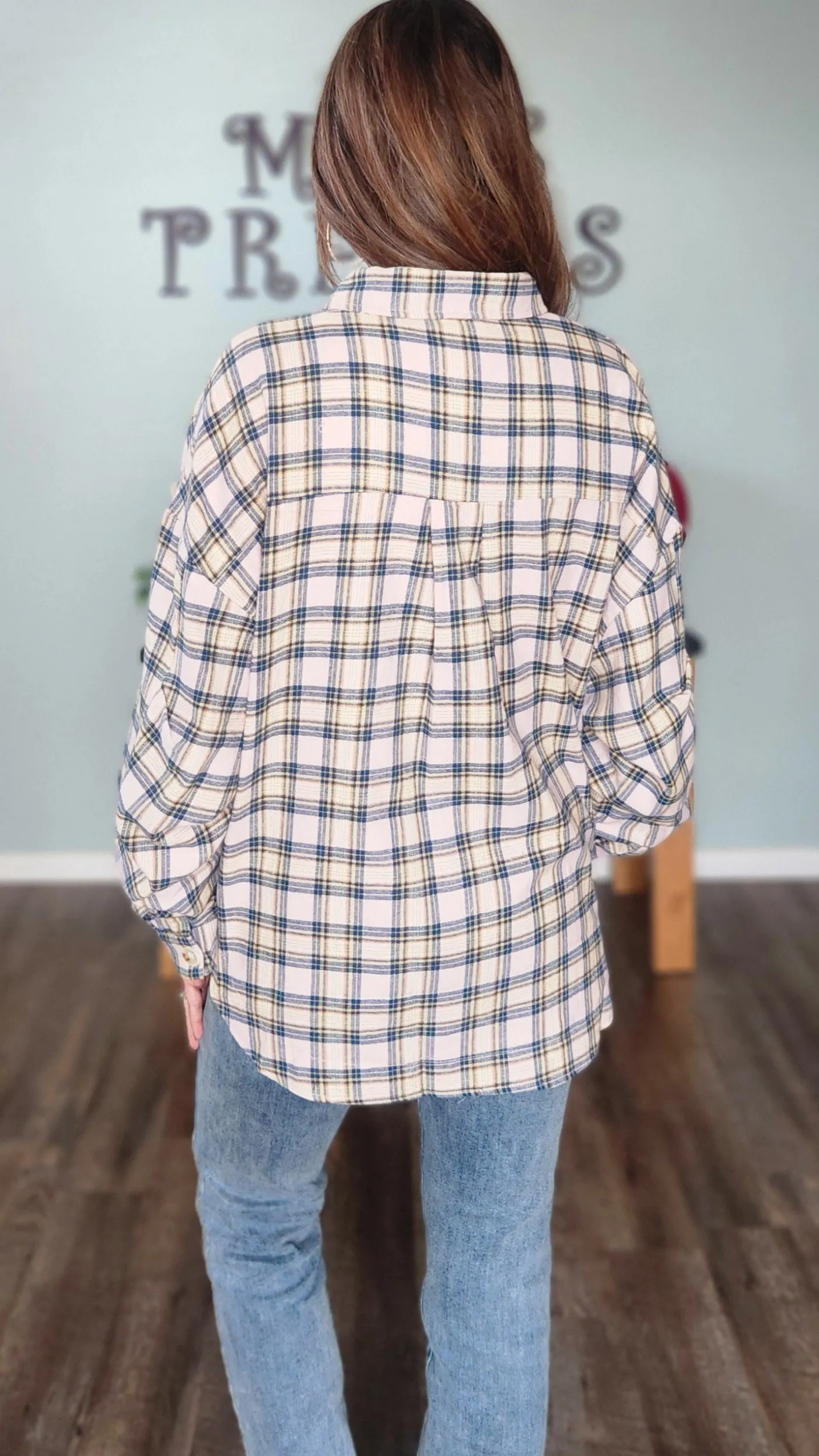Get Cozy and Stylish Top-Pink/Blue/Cream