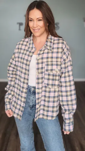 Get Cozy and Stylish Top-Pink/Blue/Cream