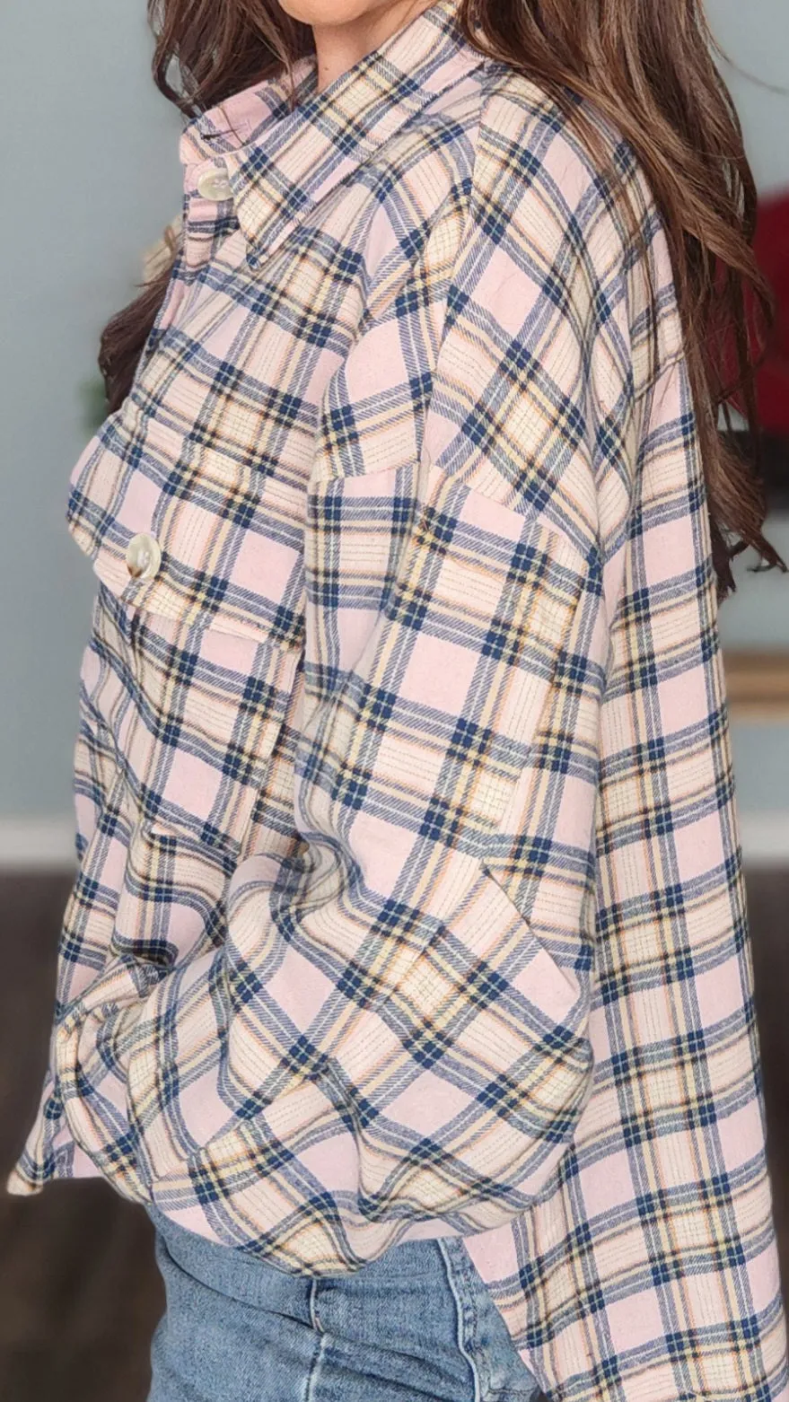 Get Cozy and Stylish Top-Pink/Blue/Cream