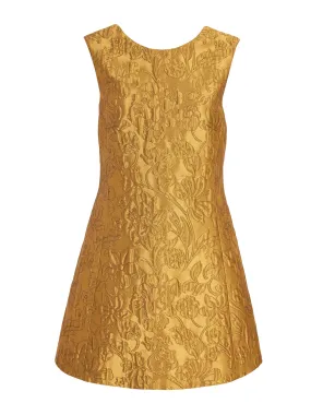 Gold lurex metallic jacquard Irma dress