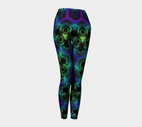 GREEN HEXAGON PATTERN | LEGGINGS | YANTRART