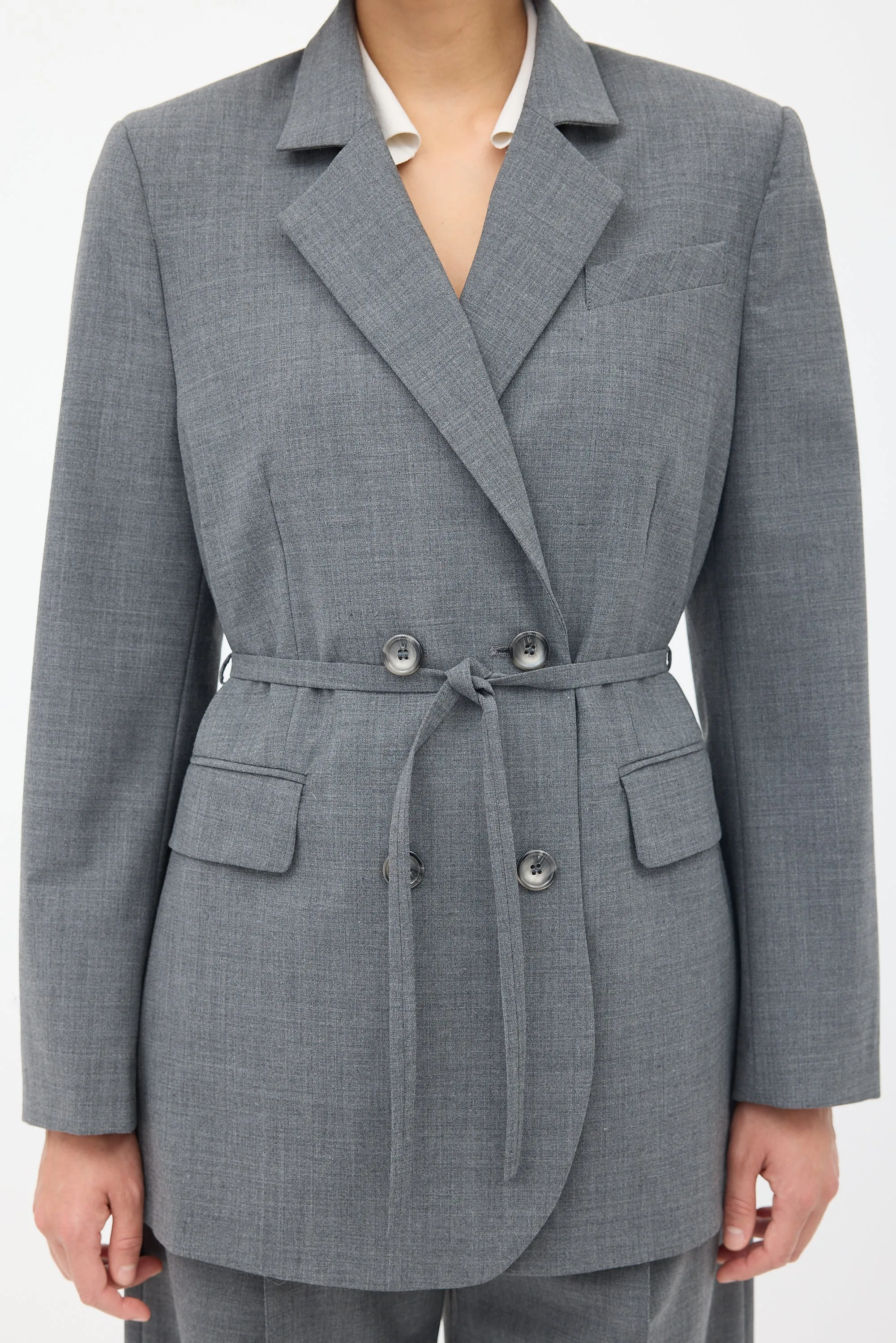 Grey Double Breasted Two Piece Suit