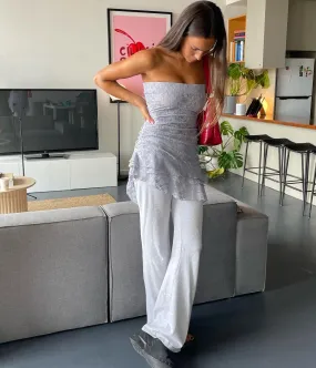 Grey Lace Mini Dress