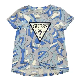 Guess - Blue all over print T-shirt with GUESS front print branding