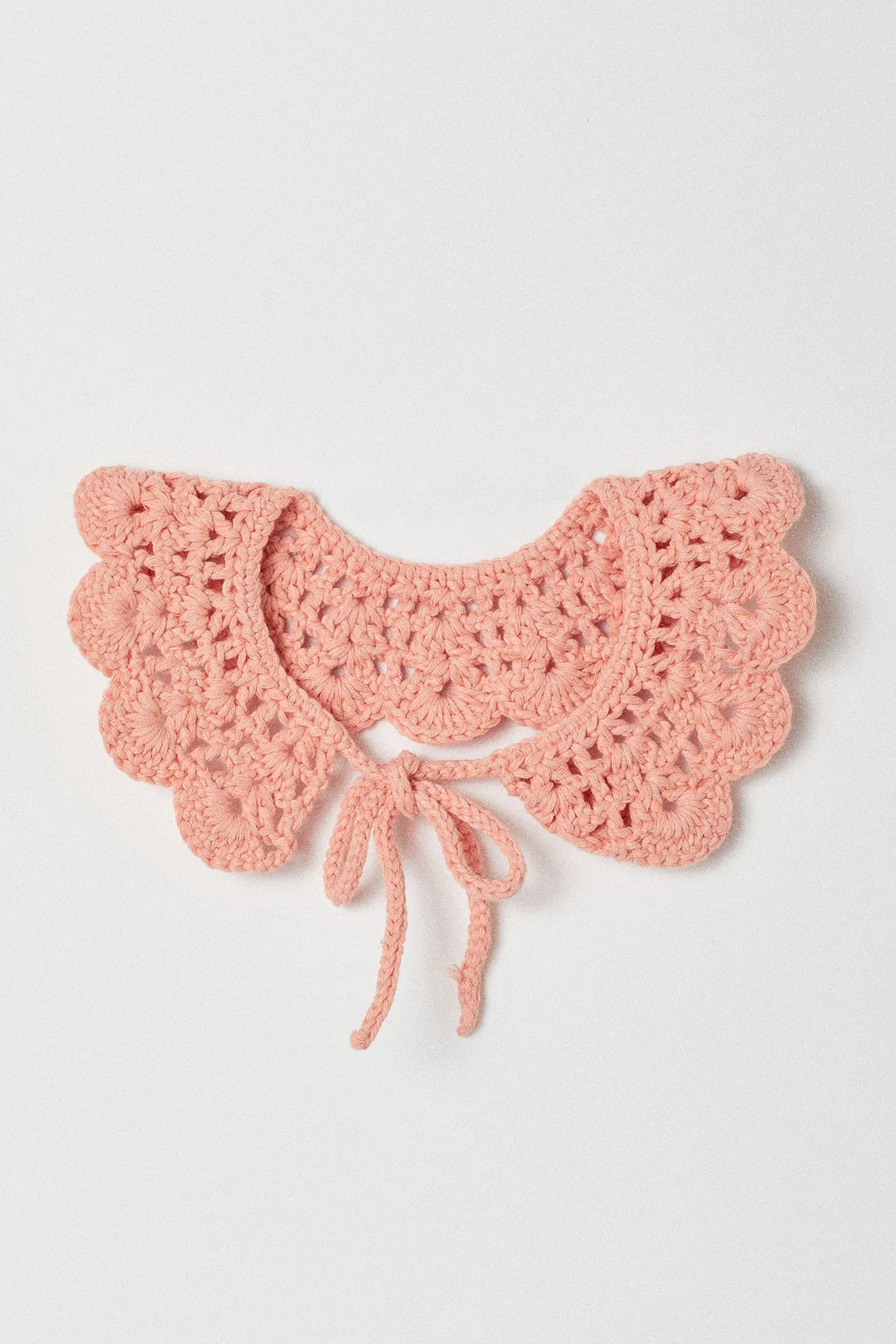 Handknitted Collar | Peach | Made with Organic Cotton Yarn