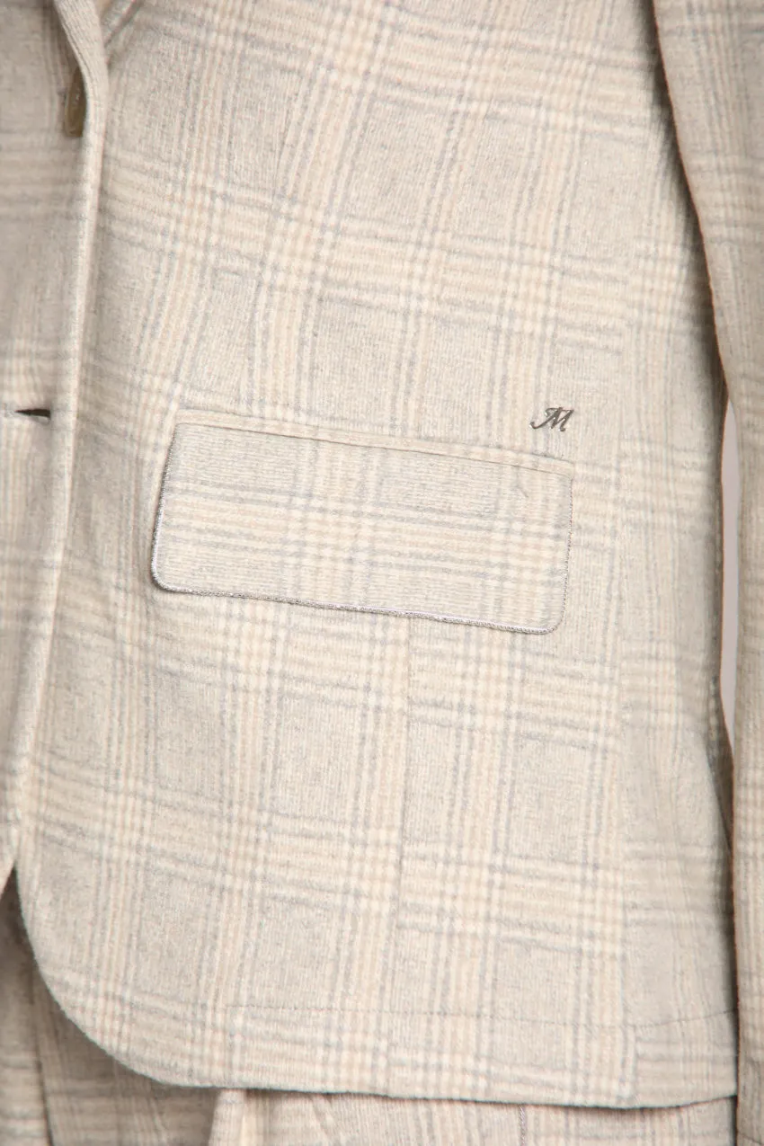 Helena blazer donna in jersey con fantasia galles