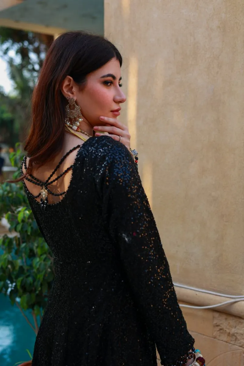 Huma Adnan - Kiara - Black - Net & Organza - 2 Piece