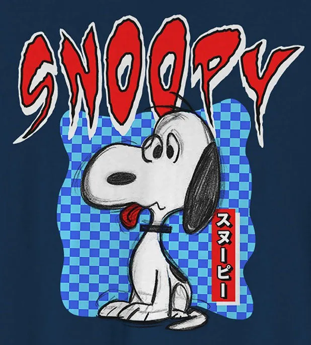 Hybrid Men's Big Chillin SnoopyGraphic T-Shirt Blue Size Medium