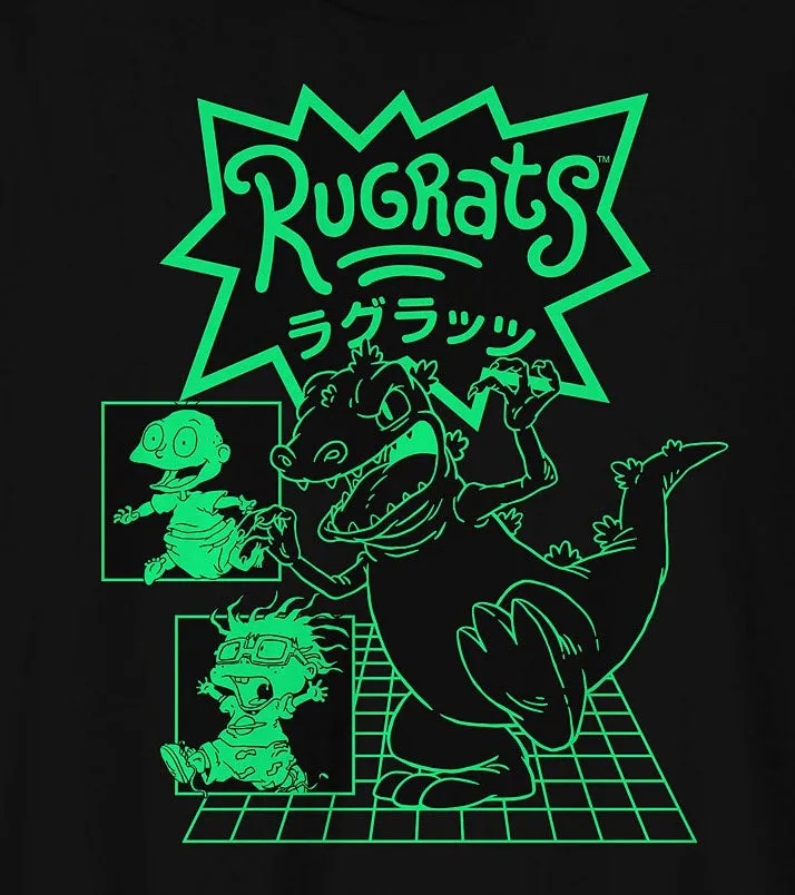 Hybrid Men's Reptar RugratsGraphic T-Shirt Black Size X-Large